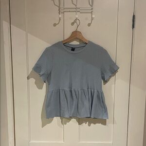 SHEIN blue Short Sleeve babydoll style top